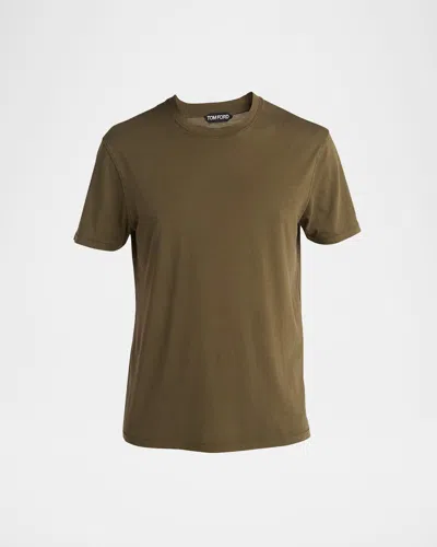TOM FORD MEN'S LYOCELL-COTTON CREWNECK T-SHIRT