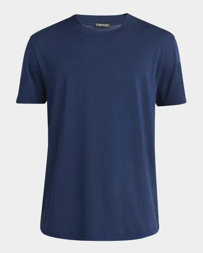 TOM FORD MEN'S LYOCELL-COTTON CREWNECK T-SHIRT
