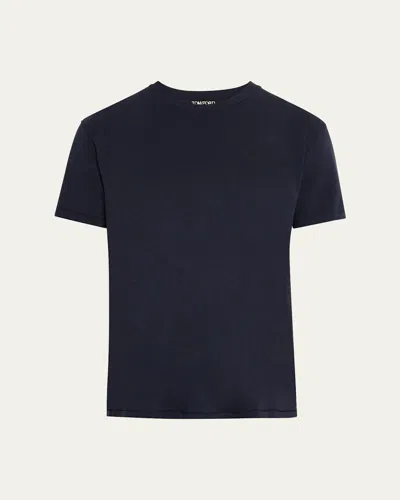 TOM FORD MEN'S LYOCELL-COTTON CREWNECK T-SHIRT