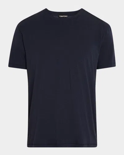 TOM FORD MEN'S LYOCELL-COTTON CREWNECK T-SHIRT