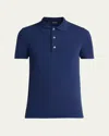 Tom Ford Blue Polo T-shirt With Embroidered Tone On Tone Logo In Cotton Man