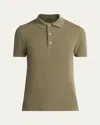 Tom Ford Men's Lyocell Pique Polo Shirt In Green
