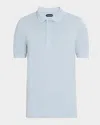 Tom Ford Toweling Cotton Blend Polo Shirt In Arctic Blue