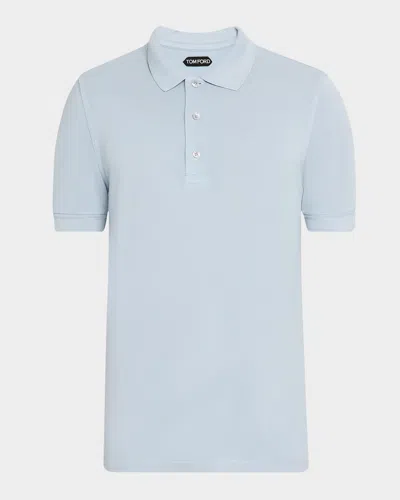 TOM FORD MEN'S LYOCELL PIQUE POLO SHIRT