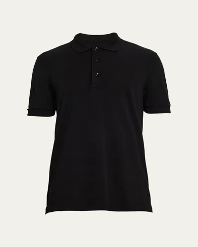 Tom Ford Piquet Polo In Black
