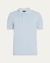 Tom Ford Men's Lyocell Pique Polo Shirt In Blue