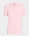 Tom Ford Classic Piquet Polo With Three-button Placket In Pale Rose
