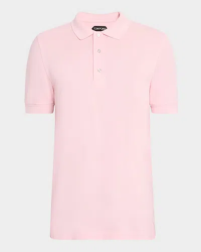 TOM FORD MEN'S LYOCELL PIQUE POLO SHIRT