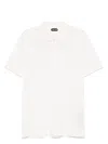 Tom Ford Textured White Pique Polo With Collared Neckline In White