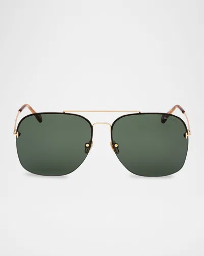 Tom Ford Men's Mackenzie-02 Metal Photochromic Aviator Sunglasses