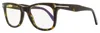 Tom Ford Men's Magnetic Clip-on Eyeglasses Tf5970-b 052 Dark Havana 50mm In Multi