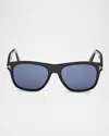 Tom Ford Men's Marlon-02 Acetate Square Sunglasses
