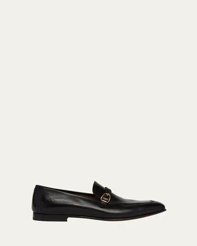Tom Ford Men's Martin Apron Toe Leather Loafers In Black