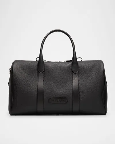 Tom Ford Men's Medium Soft Grain Leather Duffle Bag In Black