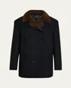 Tom Ford Shearling-collar Coat In Black