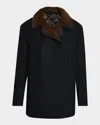 Tom Ford Shearling-collar Coat In Black