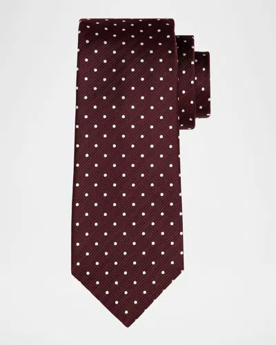 Tom Ford Men's Micro-dot Silk Tie In Red