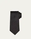 Tom Ford Men's Micro-dot Silk Tie In Black