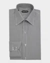 Tom Ford Men's Micro-gingham Slim Fit Dress Shirt In Black