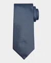 Tom Ford Men's Micro-houndstooth Silk Tie In Blue
