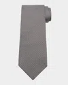 Tom Ford Men's Micro-houndstooth Silk Tie In Silver