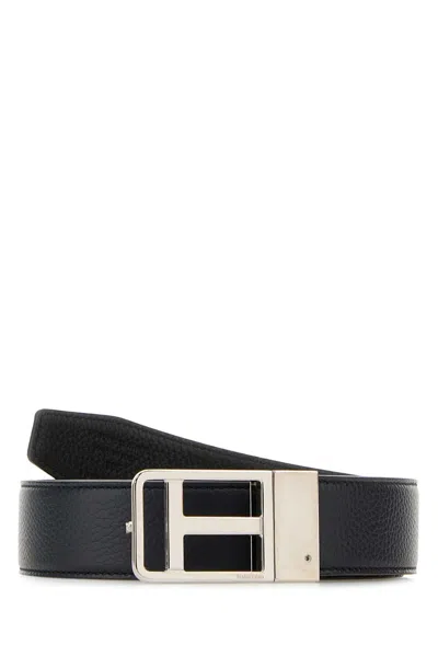 Tom Ford Men Midnight Blue Leather Reversible Belt
