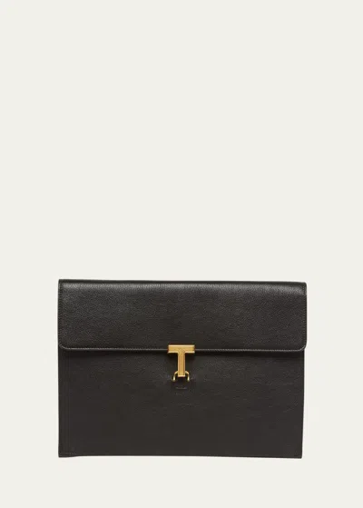 Tom Ford Men's Monarch Goat Leather Portfolio In Black