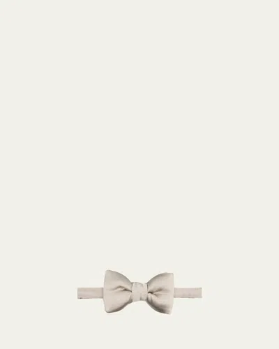 Tom Ford Men's Mulberry Silk Bow Tie In Dove Grey
