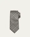Tom Ford Houndstooth Check Mulberry Silk Tie In Black  Wh