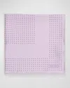 Tom Ford Men's Mulberry Silk Polka Dot-print Pocket Square In Lilac