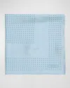 Tom Ford Men's Mulberry Silk Polka Dot-print Pocket Square In Sky Blue