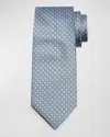 Tom Ford Men's Mulberry Silk Polka Dot Tie In Silver Blue