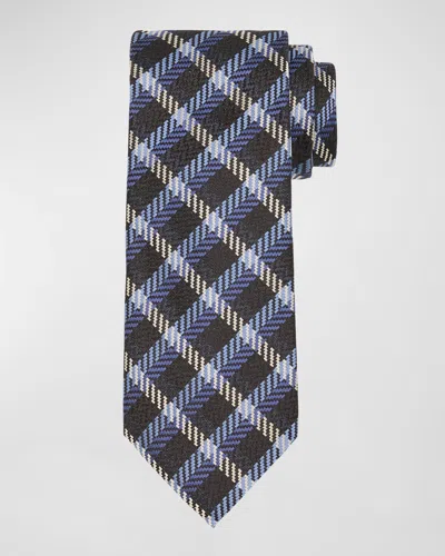 Tom Ford Men's Multi-check Silk Tie In Combo Blue