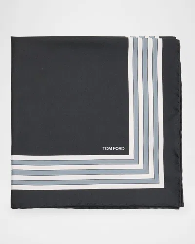 TOM FORD MEN'S MULTI-FRAME SILK POCKET SQUARE