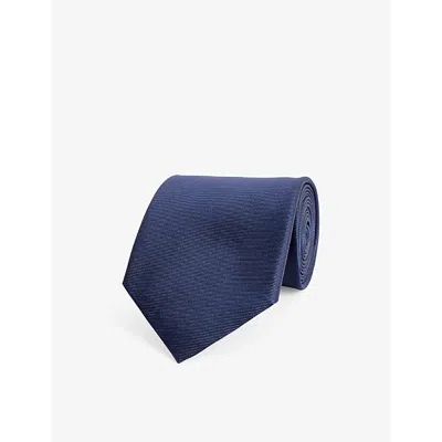 Tom Ford Mens Navy Twill-texture Silk Tie