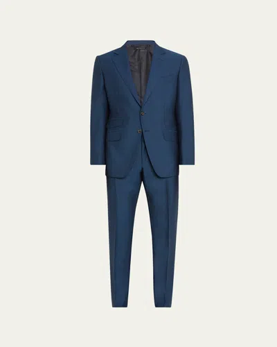 Tom Ford Men's O'connor 3-ply Solid Suit In Azure Blue