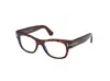 Tom Ford Men's Opticals Dark Havana 52mm Opticals In Havana Eco/blue Block