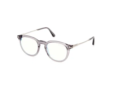 Tom Ford Men's Opticals Grey 49mm Opticals In Grey/t Logo/blue Block