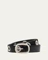 Tom Ford 3cm Eyelet-embellished Leather Belt In Black
