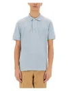 Tom Ford Light-blue Short-sleeves Polo In Cotton Piquet Jersey Man In Baby Blue