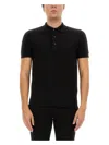 Tom Ford Black Short-sleeves Polo In Cotton Piquet Jersey In Black