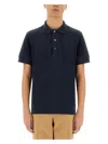 Tom Ford Black Short-sleeves Polo In Cotton Piquet Jersey Man In Blue