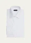 Tom Ford Slim Fit Solid Cotton Poplin Button-up Shirt In Wht Sld