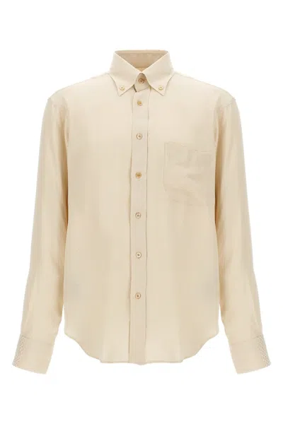 Tom Ford Polka Dot Shirt Shirt, Blouse White In Blanco
