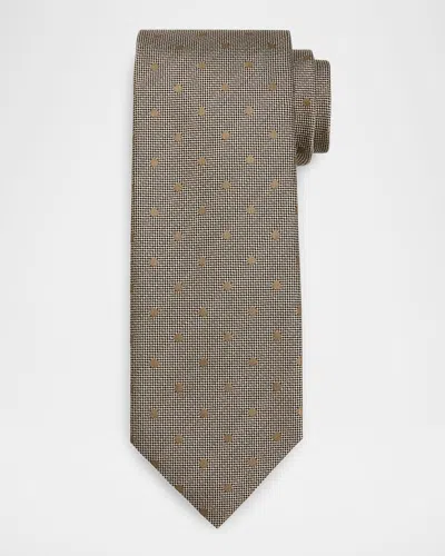 Tom Ford Men's Polka Dot Silk Tie In Gray