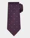 Tom Ford Men's Polka Dot Textured Stripe Silk Tie In Purple