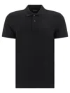Tom Ford Black Short-sleeves Polo In Cotton Piquet Jersey Man In Black