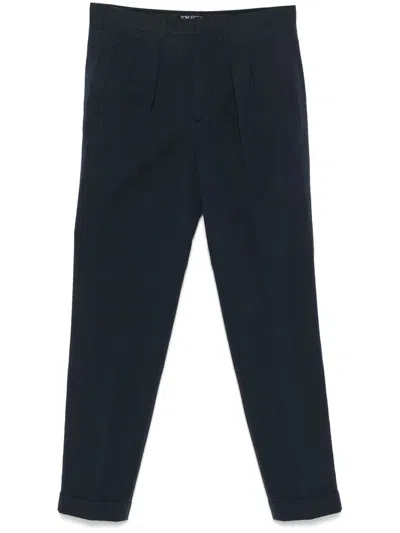 Tom Ford Men Poplin Chinos In Black