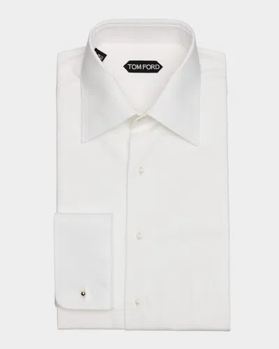 Tom Ford Men's Poplin Piquet French Cuff Dress Shirt