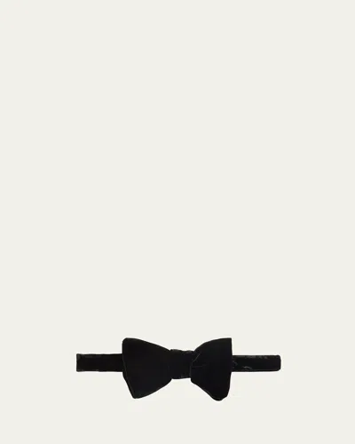 Tom Ford Men's Pre-tied Velvet Bow Tie In Black
